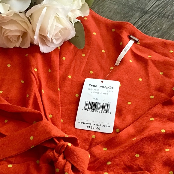 NWT Free People All Yours Red Polka Dot Dress - Picture 3 of 3
